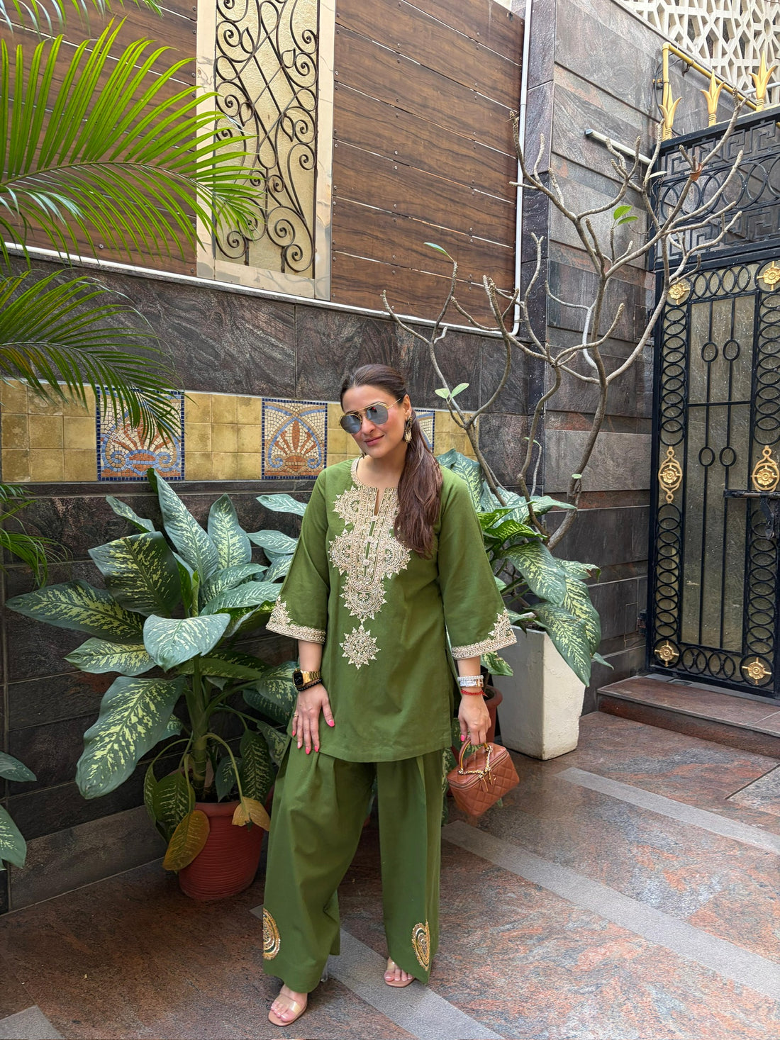 Olive Noor Kurta Set