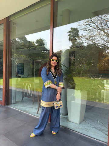 Indigo Ease Denim Kurta Set