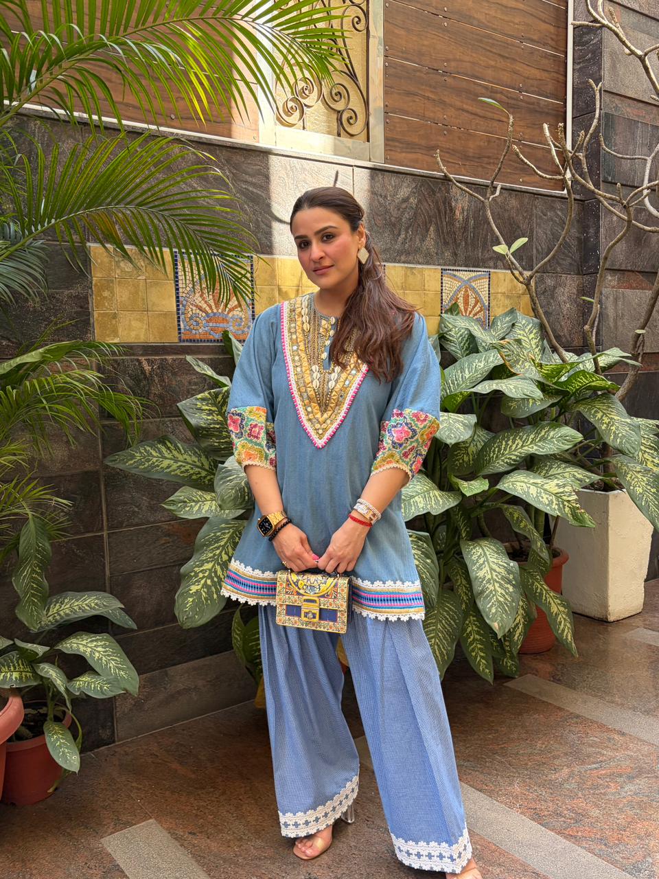 Blue Artisan Kurta Set